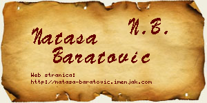 Nataša Baratović vizit kartica